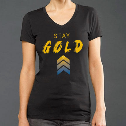 STAY GOLD Shirt V-Neck Black