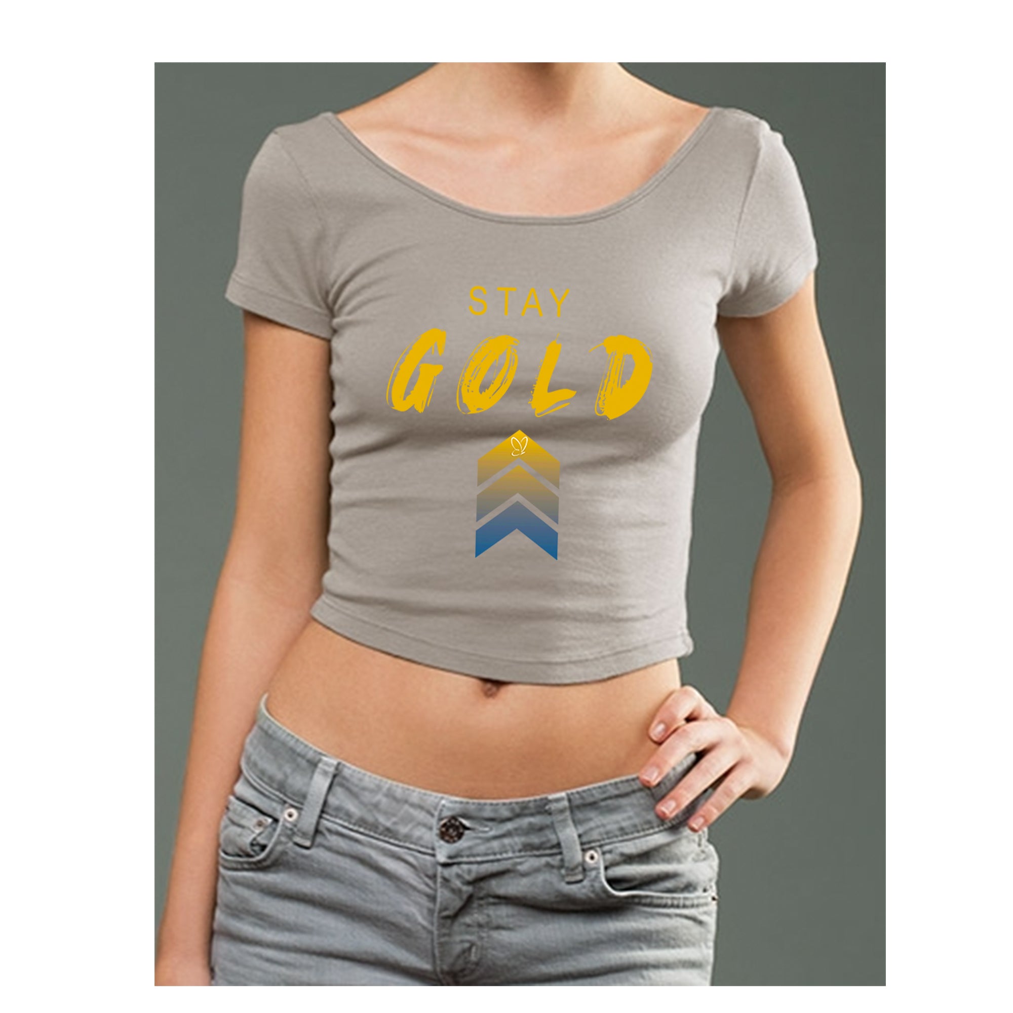 STAY GOLD Moco Rib Crop Top