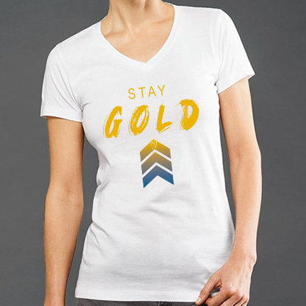 STAY GOLD Shirt V-Neck White